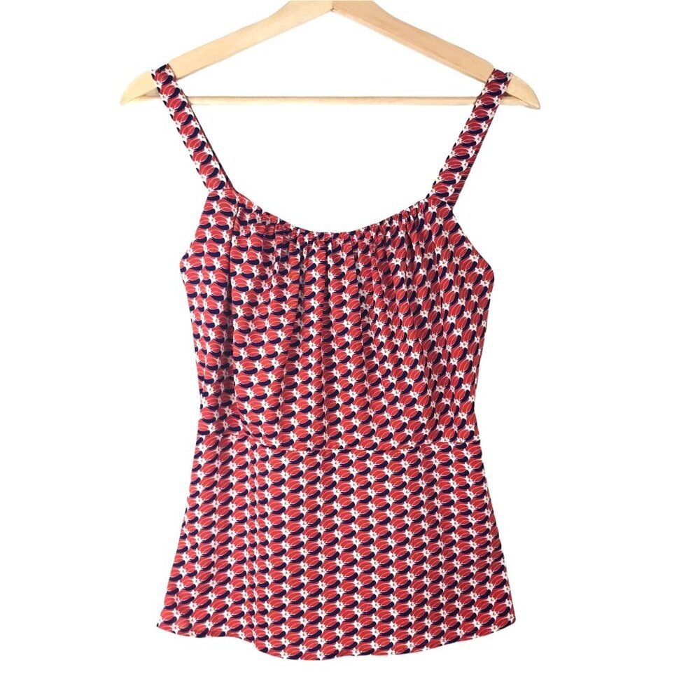 Cabi Orange & Black Peplum Cami   Size 4